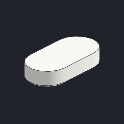 Tile, Round 1 x 2 Oval