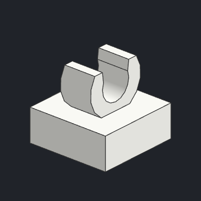 Tile, Modified 1 x 1 with Open O Clip