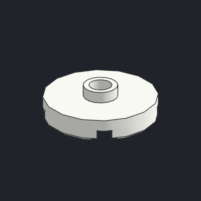 Tile, Round 2 x 2 with Open Stud