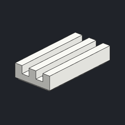 Tile, Modified 1 x 2 Grille with Bottom Groove