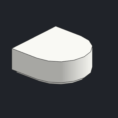Tile, Round 1 x 1 Half Circle Extended