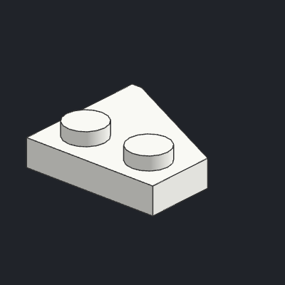 Wedge, Plate 2 x 2  Left