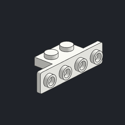 Bracket 1 x 2 - 1 x 4 with Rounded Corners