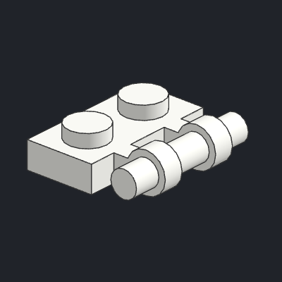 Plate, Modified 1 x 2 with Bar Handle on Side - Free Ends
