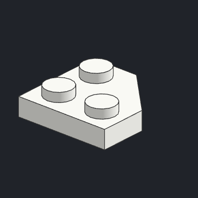 Wedge, Plate 2 x 2  Cut Corner
