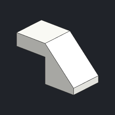 Slope 45 2 x 1 with Cutout without Stud
