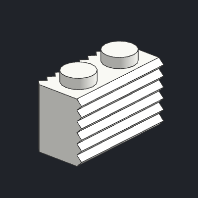 Brick, Modified 1 x 2 with Grille / Fluted Profile