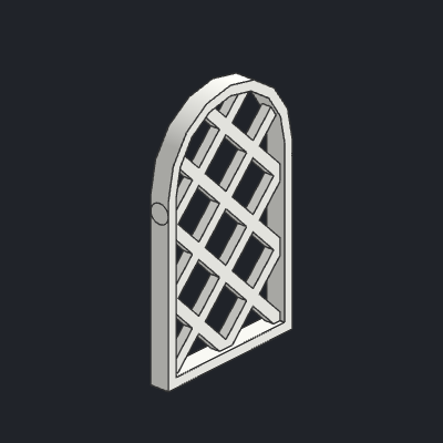 Pane for Window 1 x 2 x 2 2/3 Lattice Diamond with Rounded Top
