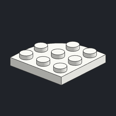 Plate, Round Corner 3 x 3