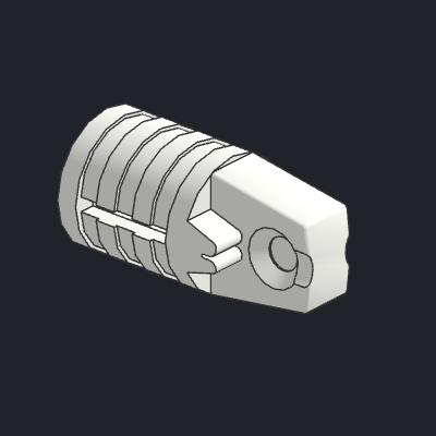 Hinge Cylinder 1 x 2 Locking with 1 Finger and Axle Hole on Ends with Slots