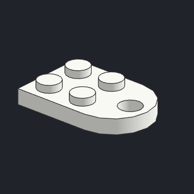Plate, Modified 2 x 3 with Hole