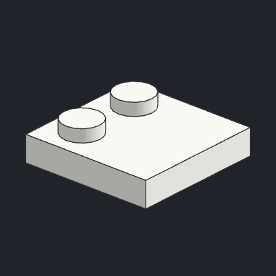 Tile, Modified 2 x 2 with Studs on Edge