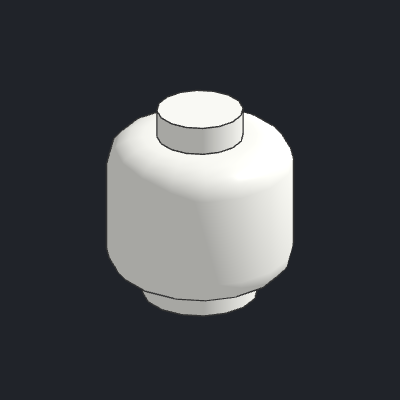 Minifigure, Head (Plain) - Solid Stud