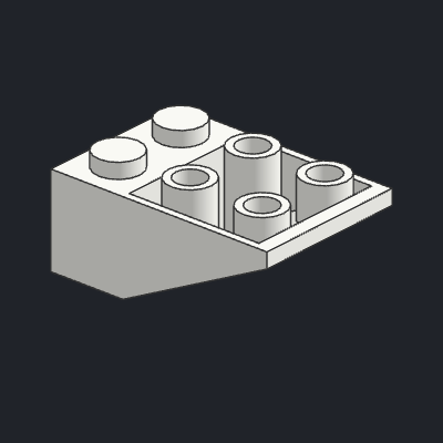 Slope, Inverted 33 3 x 2 with Flat Bottom Pin without Connections between Studs