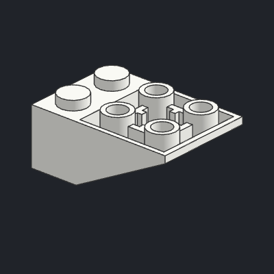 Slope, Inverted 33 3 x 2 with Flat Bottom Pin and Connections between Studs