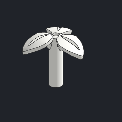 Plant Stem with Bar, 3 Leaves, and Small Pin Hole