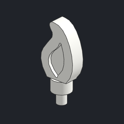 Wave Rounded Straight Single with Small Pin End (Candle Flame)