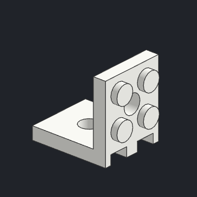 Bracket 2 x 2 - 2 x 2 with 2 Holes