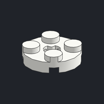 Plate, Round 2 x 2 with Axle Hole (x Shape)