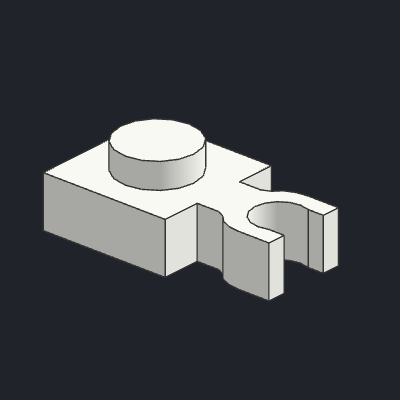Plate, Modified 1 x 1 with U Clip Thin (Vertical Grip)
