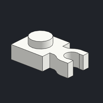 Plate, Modified 1 x 1 with U Clip Thick (Vertical Grip)