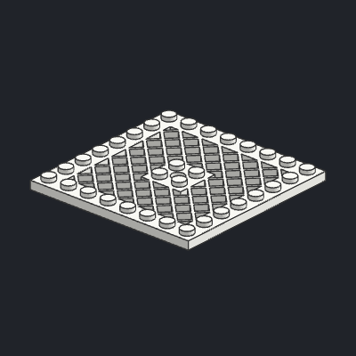 Plate, Modified 8 x 8 with Grille and Hole in Center