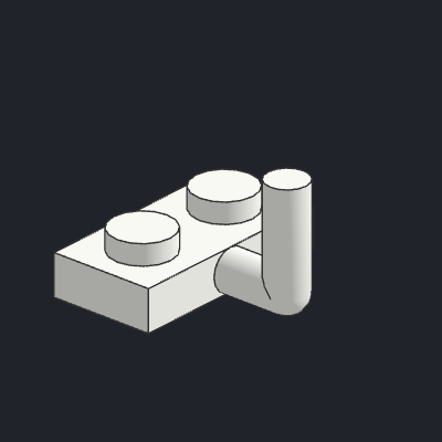 Plate, Modified 1 x 2 with Bar Arm Up (Horizontal Arm 6mm)