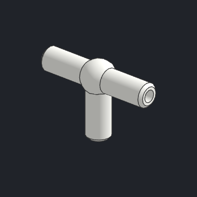 Pneumatic T Piece Second Version (T Bar with Ball in Center)