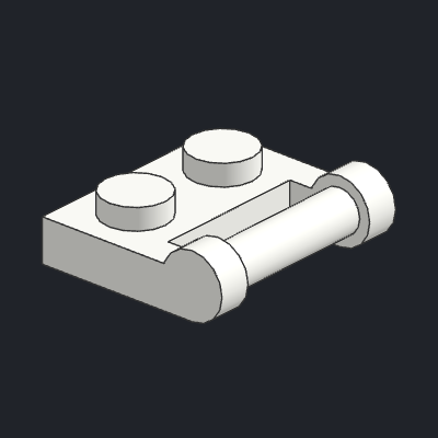 Plate, Modified 1 x 2 with Bar Handle on Side - Closed Ends