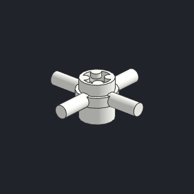 Technic, Axle Connector Hub with 4 Bars and Pin Hole