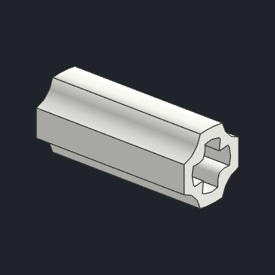Technic, Axle Connector 2L (Smooth with x Hole + Orientation)
