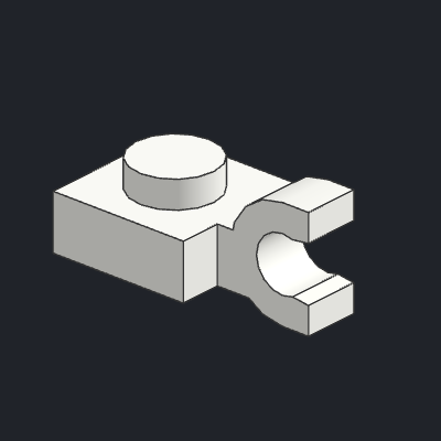 Plate, Modified 1 x 1 with U Clip (Horizontal Grip)