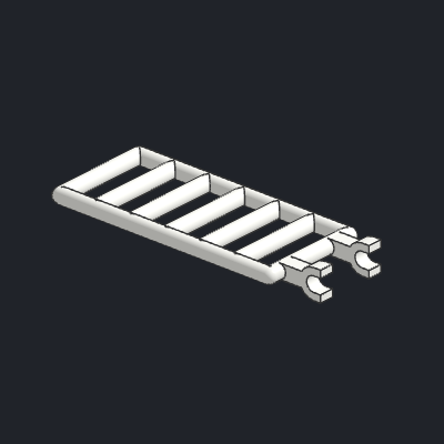 Bar 7 x 3 with 2 U Clips (Ladder)