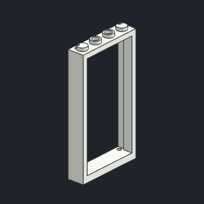 Door, Frame 1 x 4 x 6 with 2 Holes on Top and Bottom