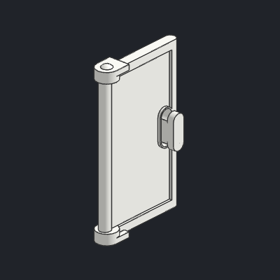 Door 1 x 2 x 3 with Vertical Handle, Mold for Tabless Frames