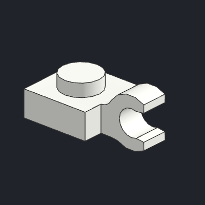 Plate, Modified 1 x 1 with Open O Clip (Horizontal Grip)