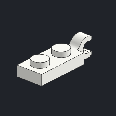 Plate, Modified 1 x 2 with Clip on End (Horizontal Grip)