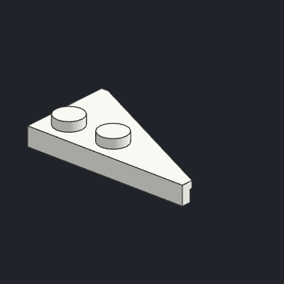 Wedge, Plate 4 x 2 Left, Pointed