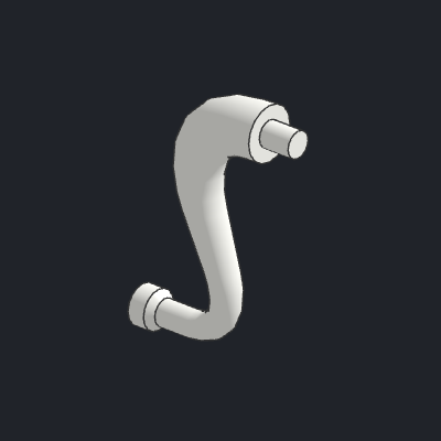 Elephant Tail / Trunk with Bar End - Long Straight Tip