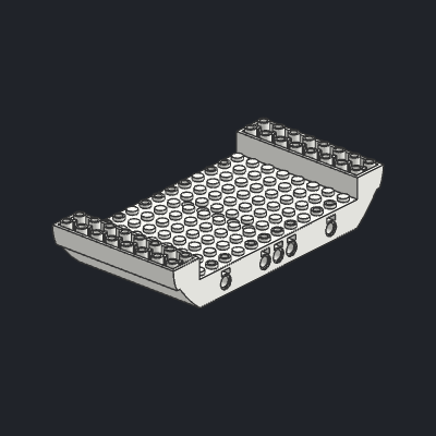 Boat, Hull Large Middle 8 x 16 x 2 1/3 with 5 Holes