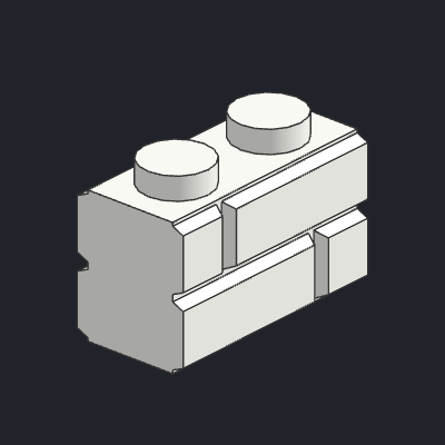 Brick, Modified 1 x 2 with Masonry Profile