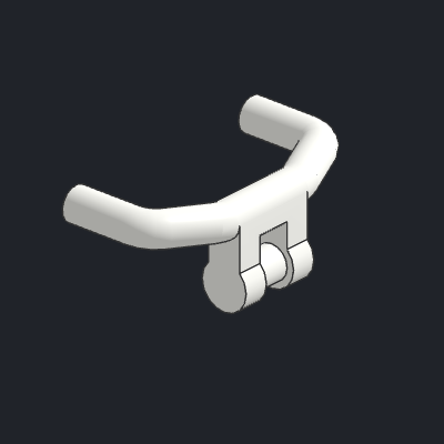 Minifigure, Utensil Handlebars with Angular Handles